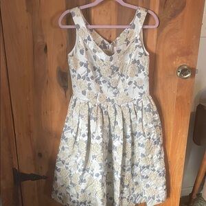 Gal Meets Glam Floral Dress in Blue and Cream